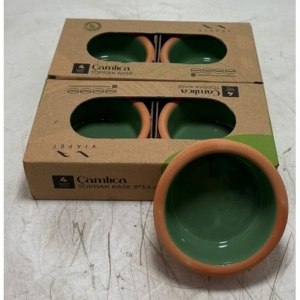 VIAPOT ÇAMLICA KASE 80 ML - 8X3,5 CM İÇİ SIRLI YEŞİL 4'LU KUTU KL: 12