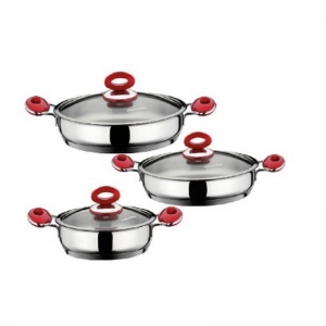 HASCEVHER ESİLA 6 PRÇ OMLET SET (14/16/18)-KIRMIZI KL:4