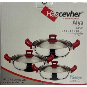 HASCEVHER ALYA 6 PCS GÜVEÇ SAHAN TENCERE SETİ