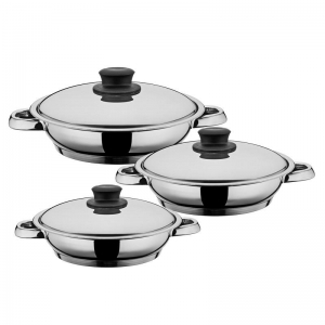 ARİAN 6 PRÇ OMLET SET (14/16/18)-SİYAH 