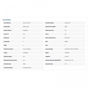 ONVO 55OVF9250UQ 55'' (139 EKRAN ) TV