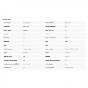 ONVO 65OVF9250UQ 65'' ( 165 EKRAN ) TV