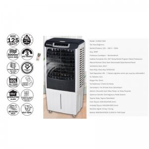 AİRKİNG CLİMAX B-1240 SİYAH HAVA SOĞUTUCU 125 W 40 LT