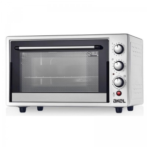 AKEL AF955ELF 50 LT TERM. SAATLİ ÇİFT CAMLI EMAYELİ LAMBALI FANLI MİDİ FIRIN 