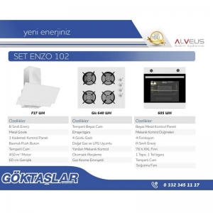 ALVEUS ENZO 102 BEYAZ ANKASTRE SET (MFA 605 + GLS 640 + F17/60)