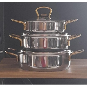 BARON 6 PARÇA GELİNCİK KULP GASTRO DİK MODEL OMLET SAHAN SET (14-16-18) KL:6