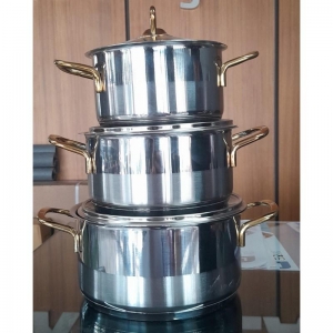 BARON 6 PARÇA GELİNCİK KULP GASTRO DİK MODEL TENCERE SET (14-16-18) KL:6