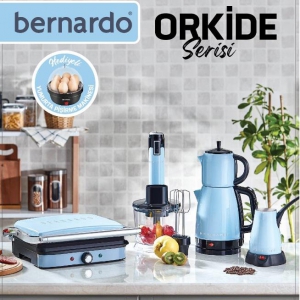 BERNARDO ORKİDE SERİSİ 4'LÜ ÇEYİZ SETİ MAVİ+HEDİYELİ KL:1
