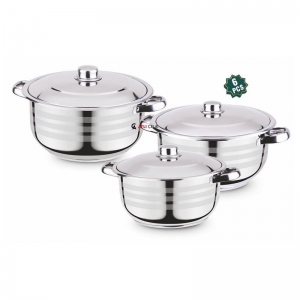 BARON 6 PARÇA BORU KULP 3'LÜ İDEAL TENCERE SET (20-22-24) KL:4
