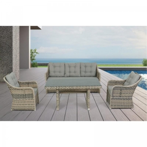 FLEXY RATTAN FLORA 3 LÜ TAKIM (3+1+1) 861 KAHVE 