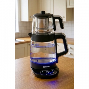 LORENZO - CRYSTAL PRO 4 in 1 DİJİTAL ÇAY MAKİNESİ SİYAH KROM KL:4