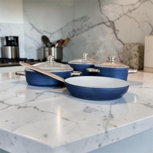 HASCEVHER TOMBO 7 PRÇ GRANİT SET CAM KAPAKLI (18/22TEN/26KARN/26TAVA)