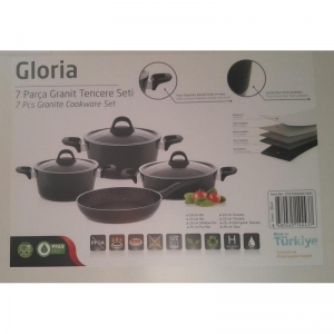 HASCEVHER GLORİA 7 PRÇ SİLİKON TENCERE SETİ SİYAH YEŞİL 2.7 MM (18/22TEN/26KAR/26TV) 