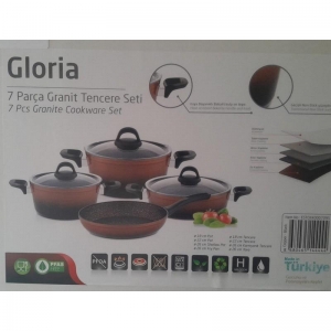 HASCEVHER GLORİA 7 PRÇ SİLİKON TENCERE SETİ SİYAH BAKIR 2.7 MM (18/22TEN/26KAR/26TV)