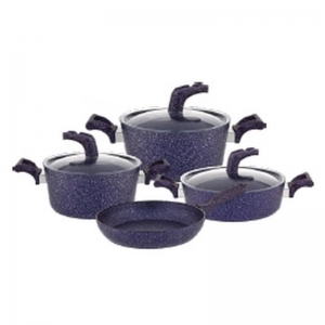 HASCEVHER KARİNA 7 PRÇ GRANİT VEGA MOR TENCERE SETİ (18/22TEN/26KAR/26TV)