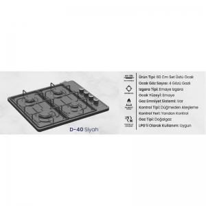FERRE D40 SET ÜSTÜ OCAK SİYAH