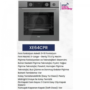 FERRE XE64CPR GRİ CAM BUHARLI ANKASTRE FIRIN
