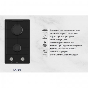 FERRE LA155 SİYAH 30 CM ANKASTRE OCAK