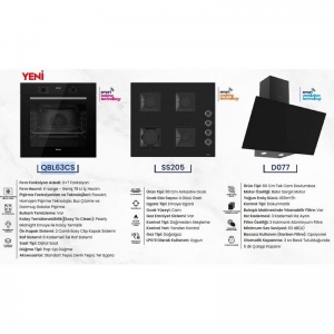 FERRE SİYAH ANKASTRE SET (QBL63CS-SS205-D077)