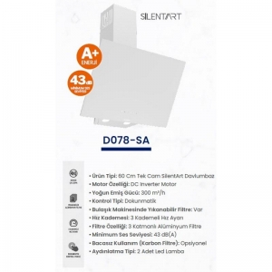 FERRE D078-SA TEK CAMLI DOK. 60CM BEYAZ DAVLUMBAZ