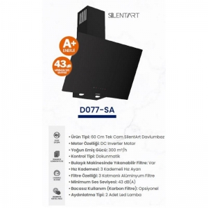 FERRE D077-SA TEK CAMLI DOK. 60CM SİYAH DAVLUMBAZ