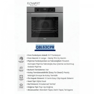 FERRE QBL63CPR BASİC GRİ ANKASTRE FIRIN