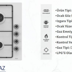 FERRE EL066 60 CM ANKASTRE OCAK BEYAZ