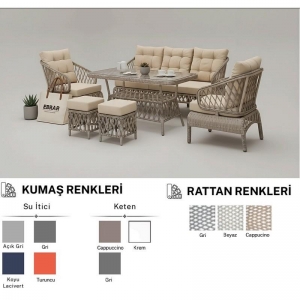 GARDEN EBRAR GRİ 3'LÜ TAKIM