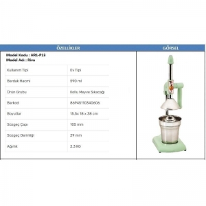 MASKOT HR1-P13 RİVA (FORM) EV MEYVE PRESİ