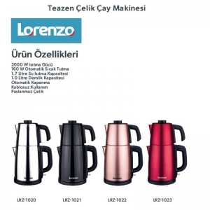 LORENZO TEAZEN ÇELİK ÇAY MAKİNESİ SİYAH KL:4