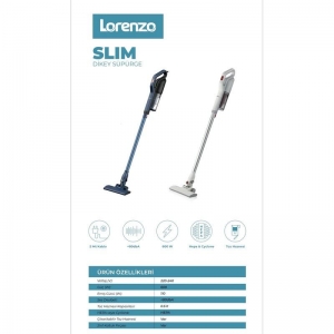 ***İPTAL LORENZO SLIM DİKEY KABLOLU SÜPÜRGE BEYAZ KL:4