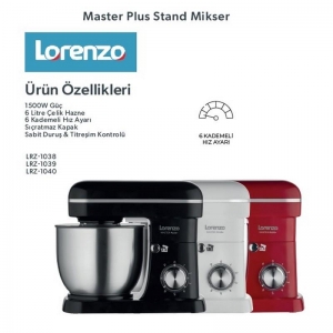 LORENZO MASTERPLUS STAND MIXER SİYAH 