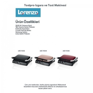 LORENZO TOSTPRO 2000 W 6 DİLİM TOST MAKİNESİ ROSIE KL:4