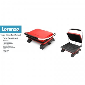 LORENZO TOASTY 6 DİLİM DÖKÜM TOST MAKİNESİ KIRMIZI KL:1