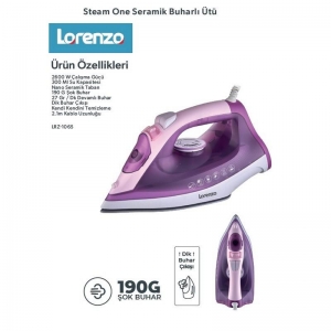LORENZO STEAM ONE 2.600 WATT 190 GR SERAMİK BUHARLI ÜTÜ
