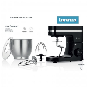 LORENZO MASTER MİX STAND MİXER DİJİTAL SİYAH