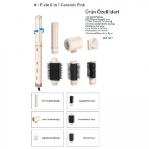 LORENZO - AIR PIXIE 6 İN 1 SAÇ ŞEKİLLENDİRİCİ BLDC CERAMIC PINK KL:4