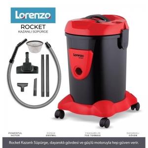 LORENZO - ROCKET TOZ TORBALI SÜPÜRGE KIRMIZI KL:1