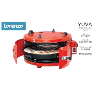 LORENZO - YUVA ÇOK AMAÇLI FIRIN 360° MAT KIRMIZI KL:1