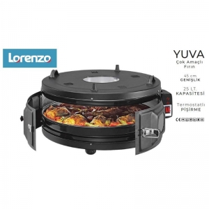 LORENZO - YUVA ÇOK AMAÇLI FIRIN 360° MAT SİYAH KL:1