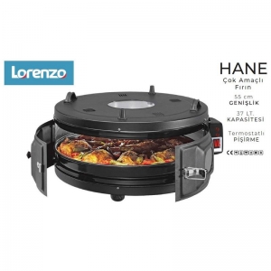 LORENZO - HANE ÇOK AMAÇLI FIRIN 360° MAT SİYAH KL:1