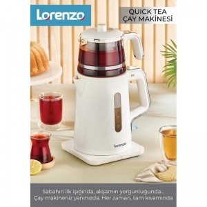 LORENZO - QUICKTEA PLASTİK ÇAY MAK KREM KROM KL:4