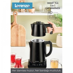 LORENZO - SMART TEA 5 in 1 KONUŞAN ÇAY MAKİNESİ SİYAH KL:4