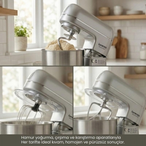 LORENZO - MULTICHEF 3 in 1 HAMUR YOĞURMA BLENDER ET KIYMA MAKİNESİ SİLVER KL:2
