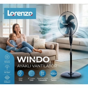 LORENZO - WİNDO AYAKLI VANTİLATÖR 45W 16' KL:4