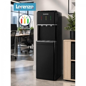 LORENZO - AURA PRO GİZLİ DAMACANALI SICAK - SOĞUK - ILIK SU SEBİLİ SİYAH