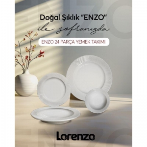 LORENZO - ENZO YEMEK TAKIMI 24 PARÇA KREM KL:1