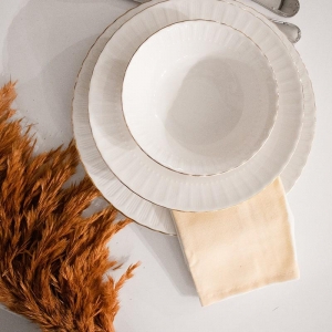 LORENZO - SAFİR DÜZ TABAK 25 CM GOLD - 6'LI KUTU