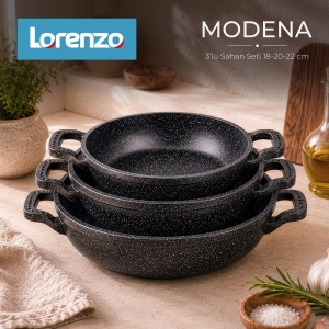 LORENZO - MODENA SAHAN SETİ 3'LÜ 18-20-22 CM