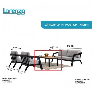 LORENZO HOME MONZA 70*110 CM H:50 X AYAK SEHPA CAPPUCİNO